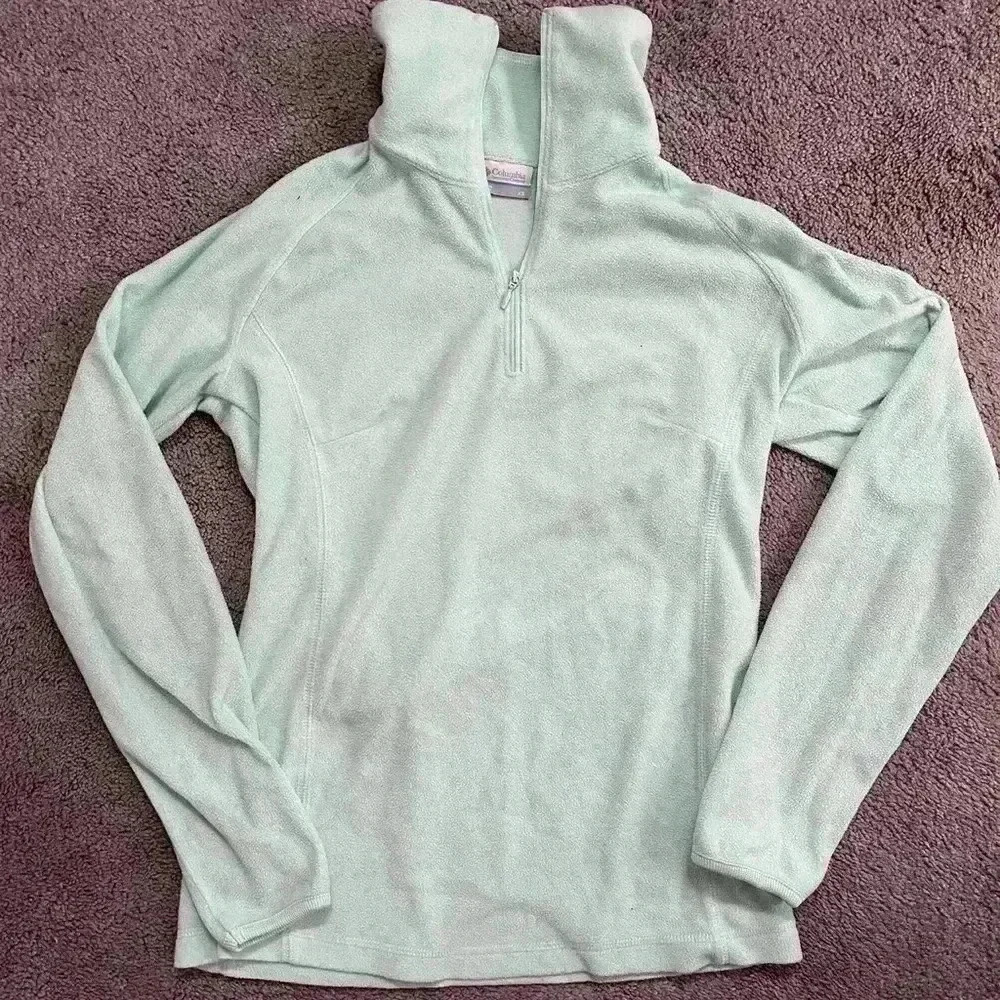 mint green champion fleece quarterzip‎